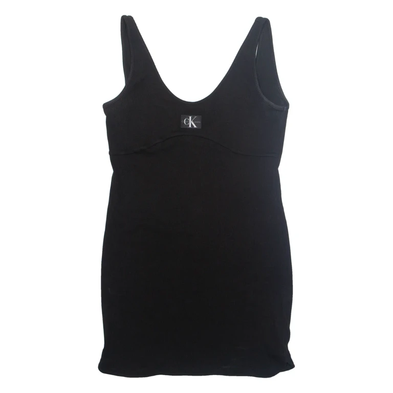 CALVIN KLEIN Womens Tank Dress Black Sleeveless Short XL