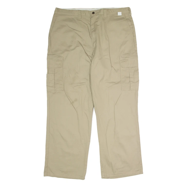 DICKIES Workwear Cargo Mens Twill Trousers Beige Regular Straight W40 L30