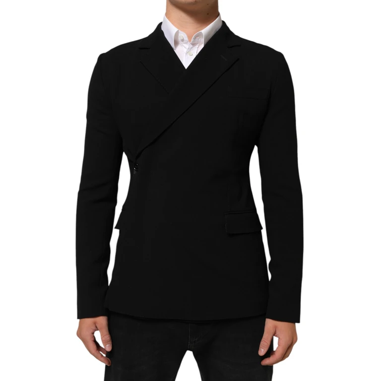 Dolce & Gabbana Black Wool Double Breasted Men Jacket Blazer 02+wv Clothing - Men