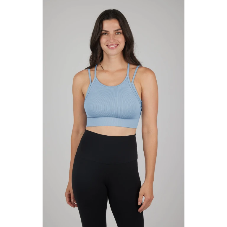 Ribbed Seamless Double Layer Bra