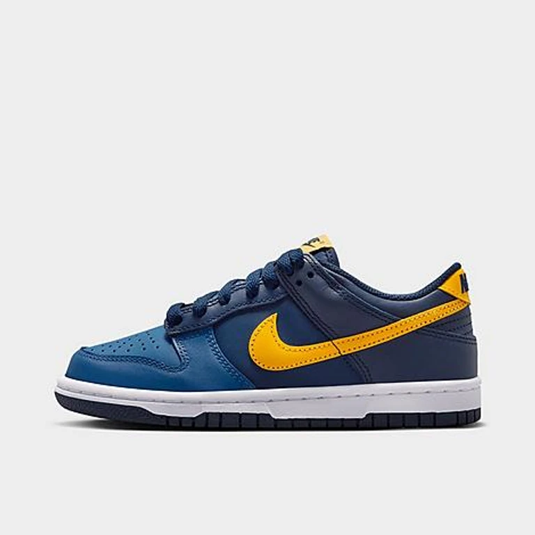 Big Kids Dunk Low Casual Shoes in Midnight Navy/Obsidian/Mystic Navy Size: 3.5