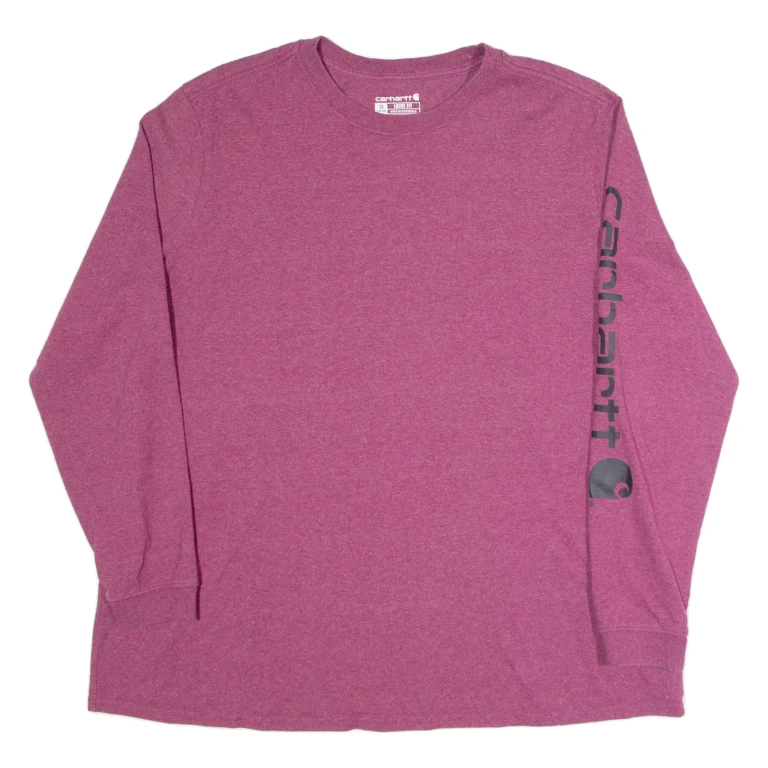 CARHARTT Loose Fit Womens T-Shirt Purple Long Sleeve XL