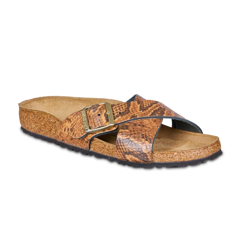 Siena Embossed Leather Snake Sandals