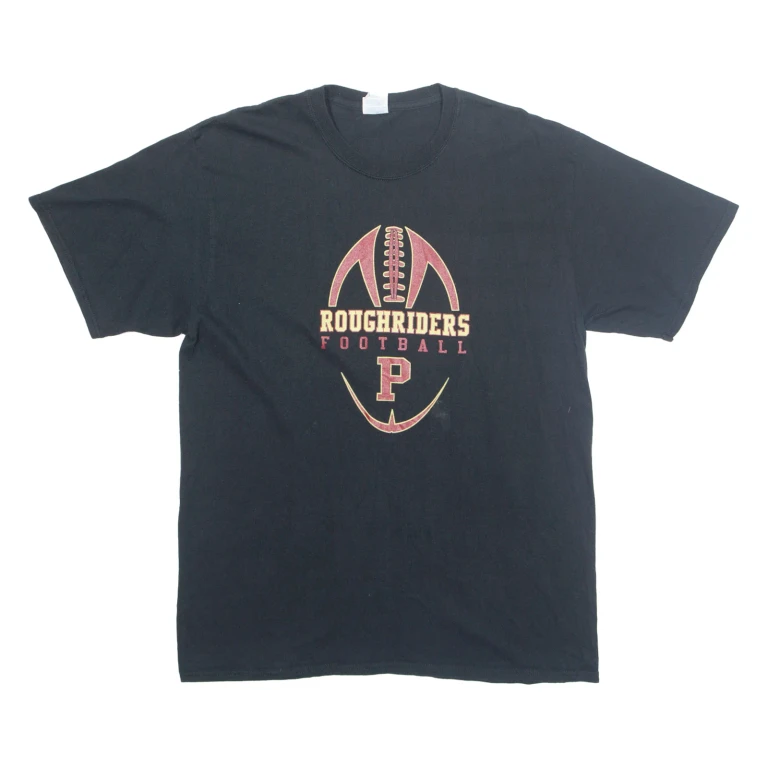 Roughriders Football Mens T-Shirt Black USA L