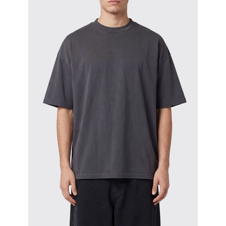 Relaxed Fit Cotton T-Shirt with Tonal Logo (125SP264471FFADEDBLACK)
