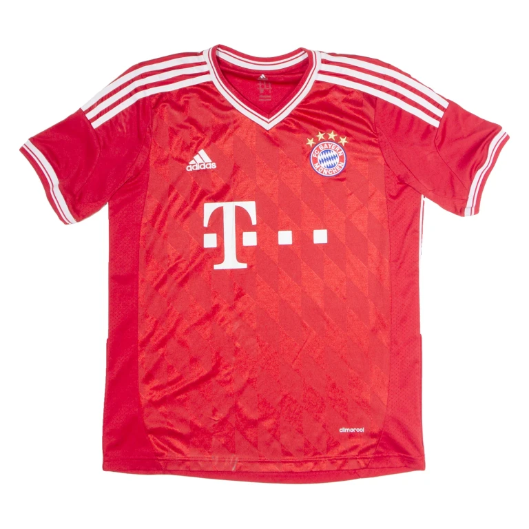 ADIDAS FC Bayern Munchen Mens Football Shirt Jersey Red V-Neck M