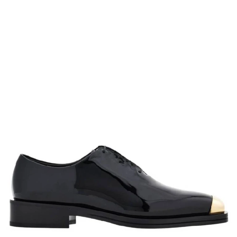 Metal Tip Detail Leather Oxfords