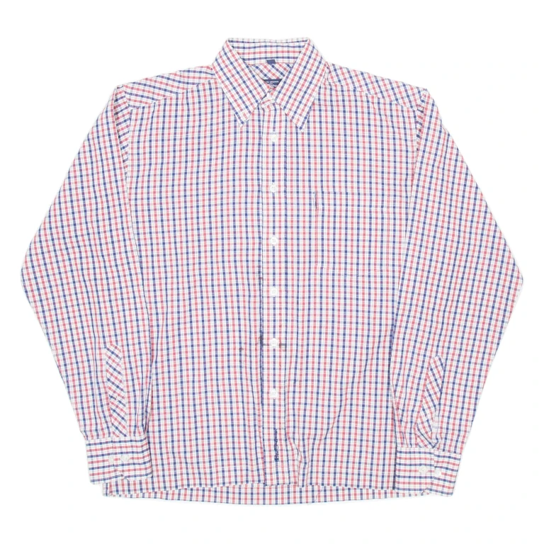 BEN SHERMAN Mens Shirt Blue Check Long Sleeve S
