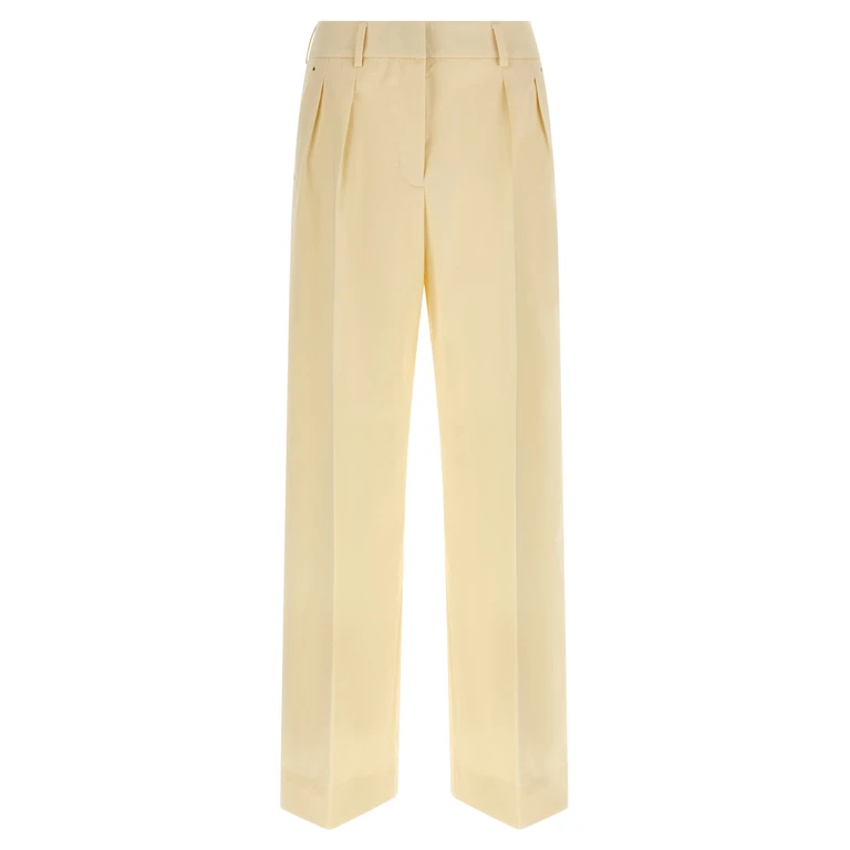 Beige Cotton Dress Pants - Women