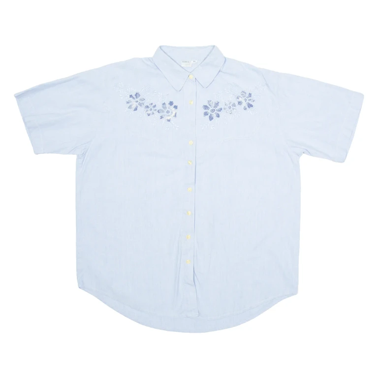 SCHILD Womens Plain Shirt Blue Floral XL
