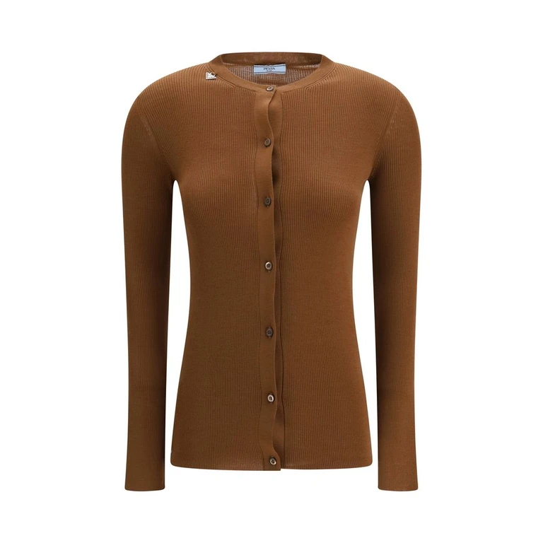 Prada Ribbed Knit Wool Cardigan