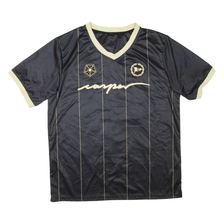 Mens Jersey Black V-Neck 2XL