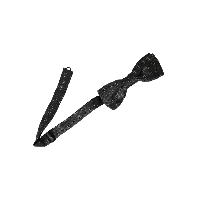Dolce & Gabbana Black Silk Patterned Adjustable Neck Men Bow Tie - Men