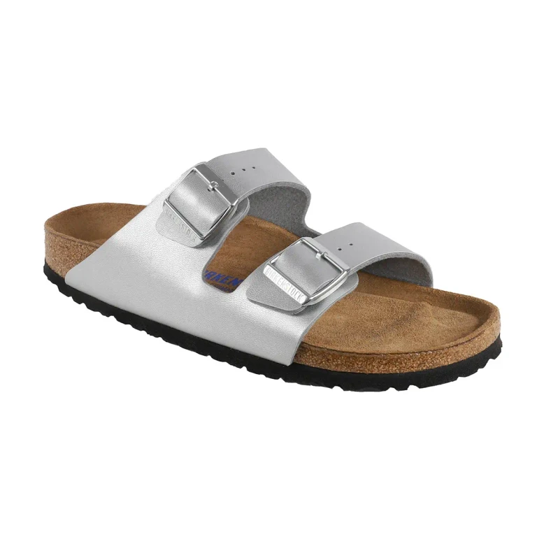 Arizona Soft Footbed Birko-Flor Silver Sandals