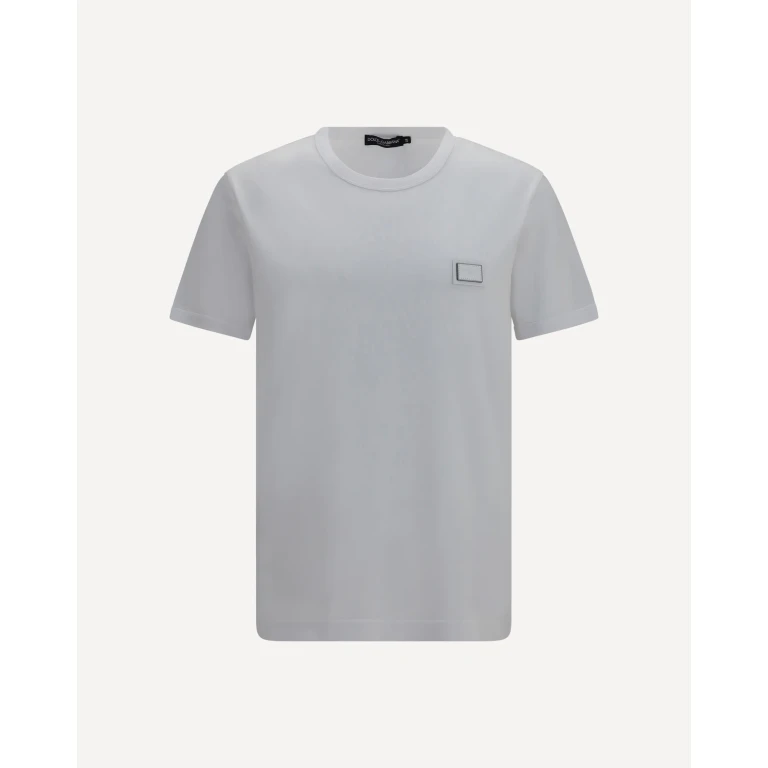 DOLCE & GABBANA Cotton T-Shirt with logo plaque Male 52