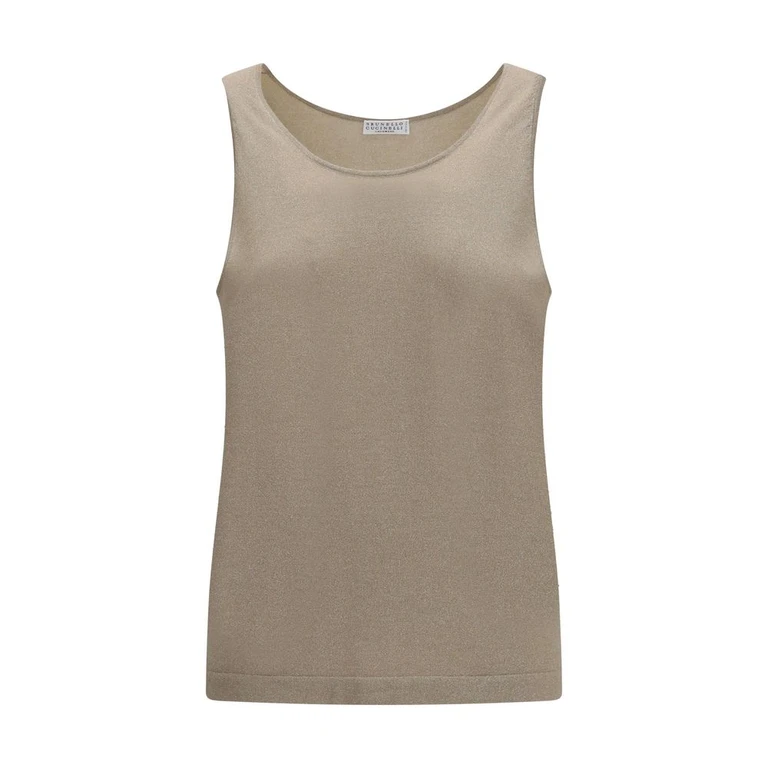 Brunello Cucinelli Beige Cashmere Tank Tops - Women