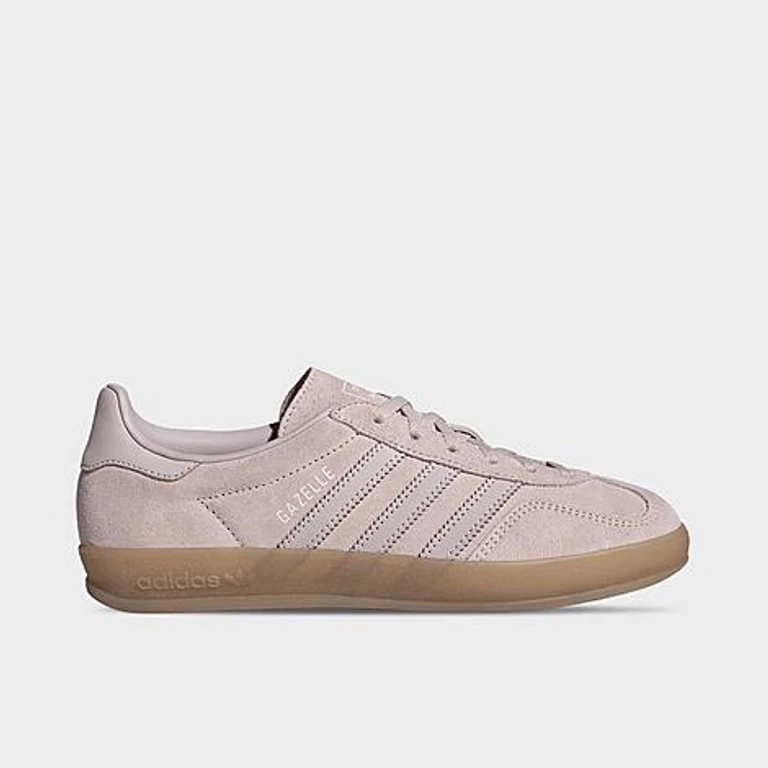 adidas Women's Originals Gazelle Indoor Casual Shoes in Almost Pink/Ice Purple/Gum Size: 5.0