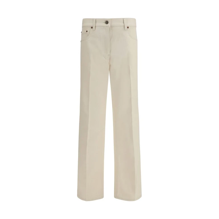 Valentino Beige Cotton Flared Jeans Clothing - Women