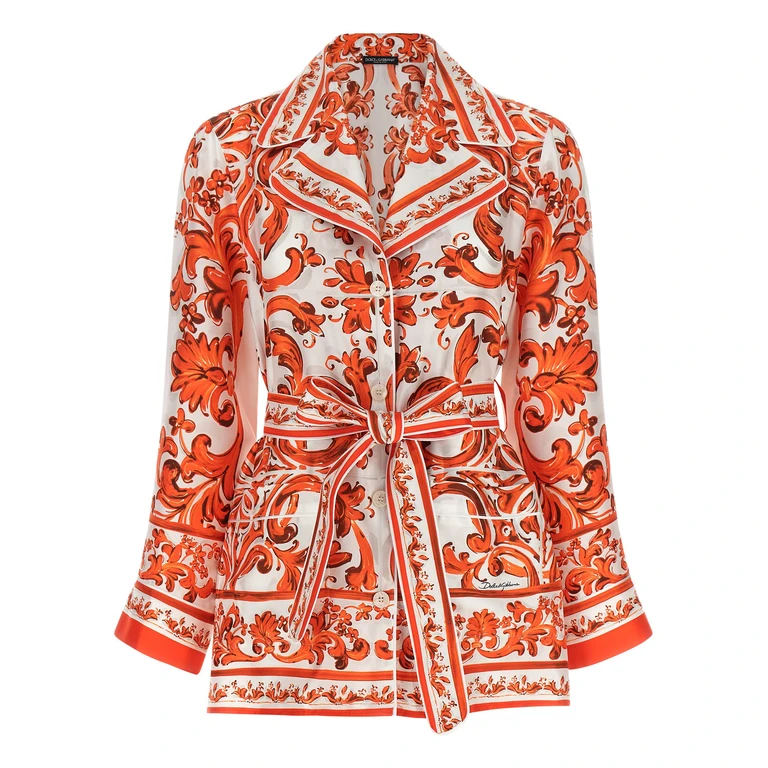 Orange Silk Blouse - Women