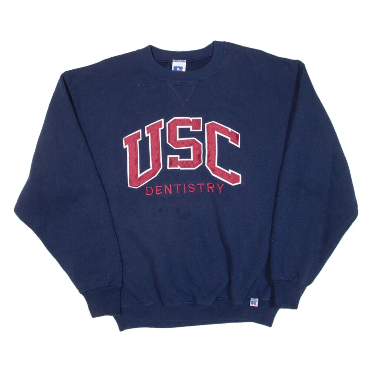 RUSSELL ATHLETIC Usc Dentistry Mens Sweatshirt Blue USA M