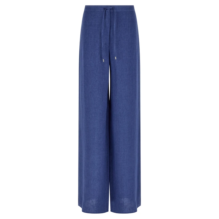 Max Mara Blue Linen Casual Pants - Women