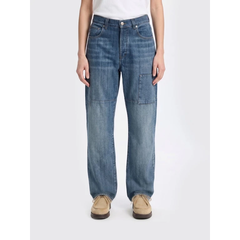 High-Rise Wide-Leg Cotton Denim Jeans (WS26DE01CO06502)
