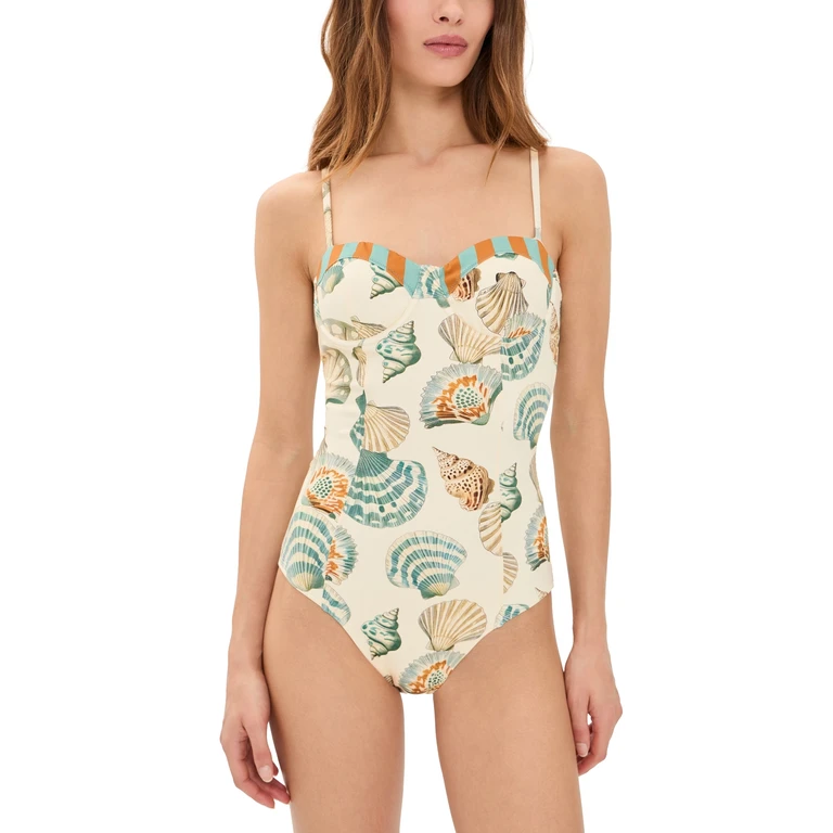 Hunter Bell Nevis One-Piece Swimsuit Somers Shell Cream S