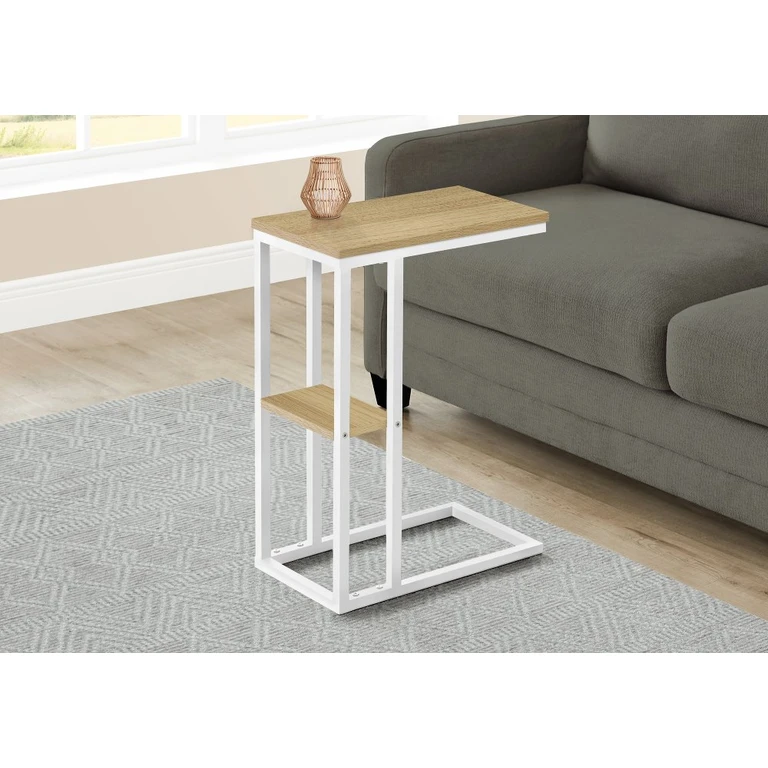 Monarch White and Light Brown Side Table