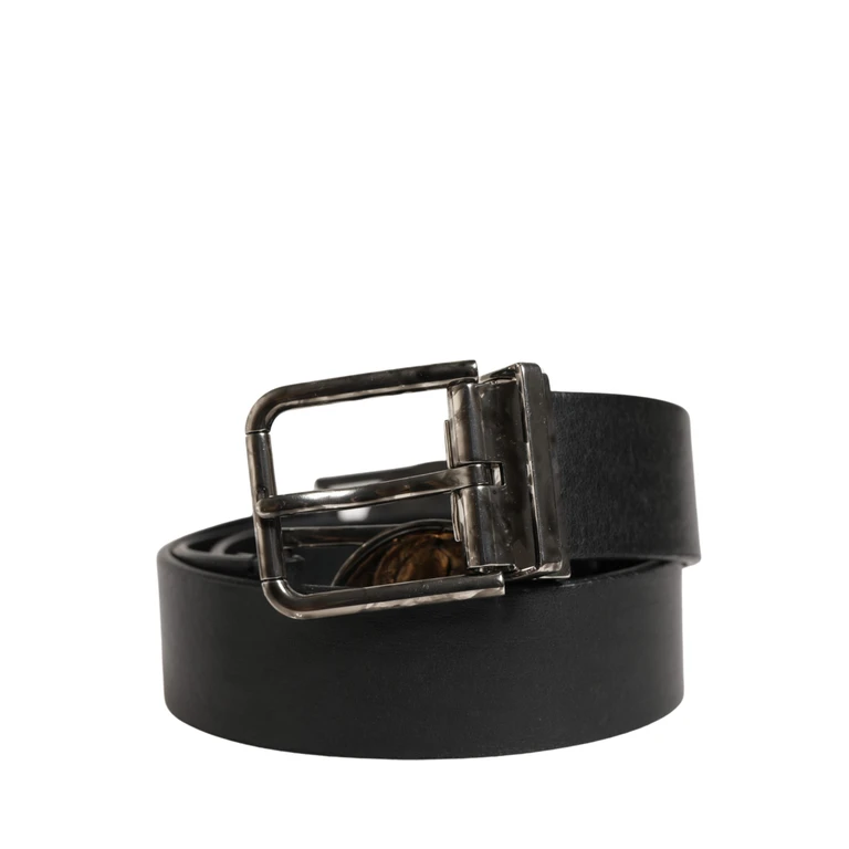 Dolce & Gabbana Men Black Classic Leather Metal Buckle Belt Calf - Men