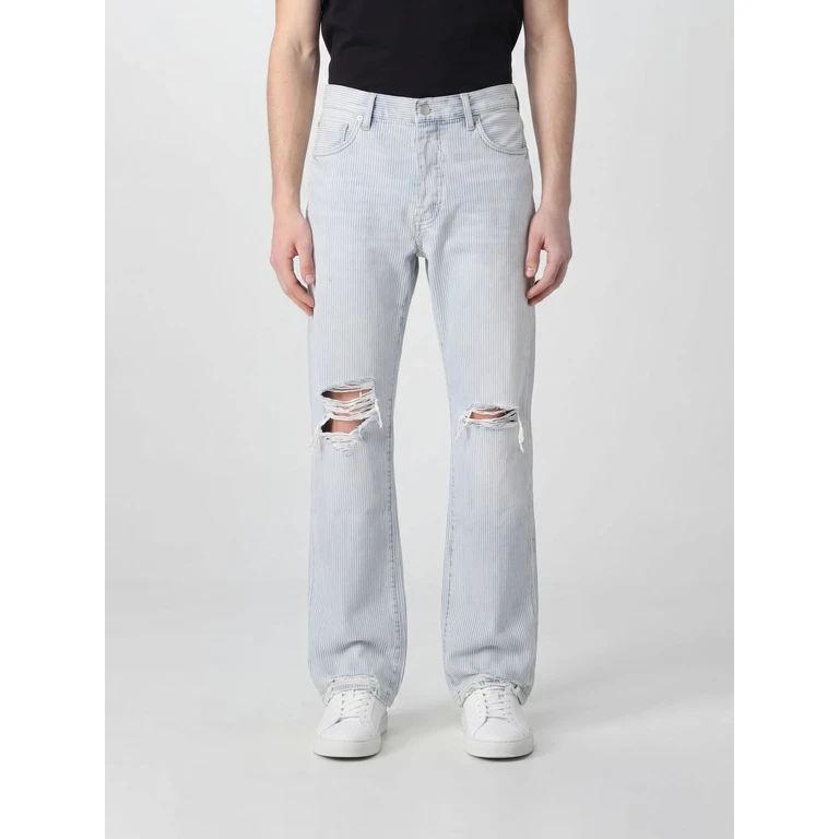 Striped Straight-Fit Stretch-Denim Jeans (P026BCHB226LTINDIGO)