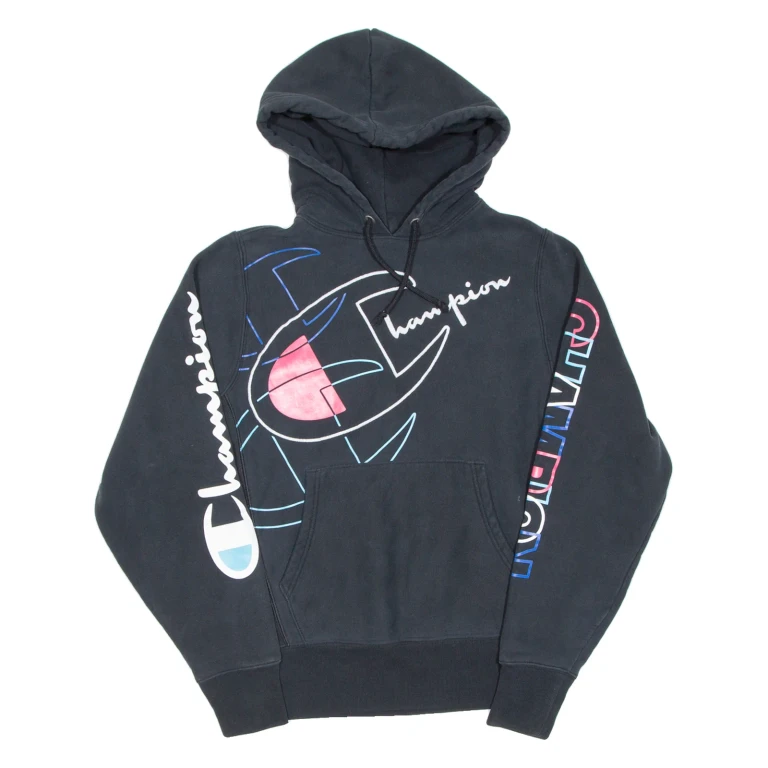 CHAMPION REVERSE WEAVE Mens Black Hoodie S