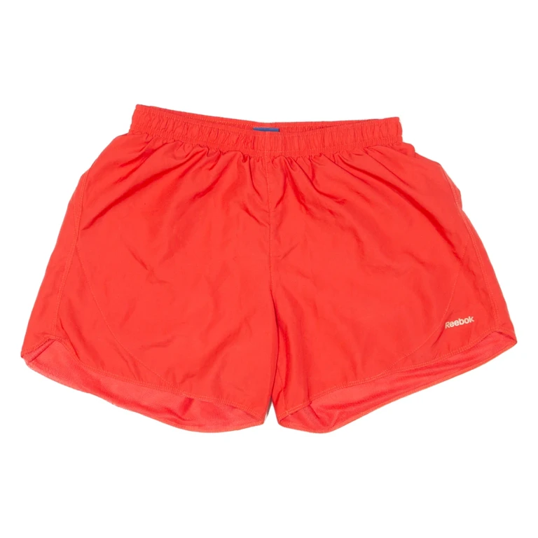 REEBOK Mesh Lining Womens Sports Shorts Red Relaxed S W25