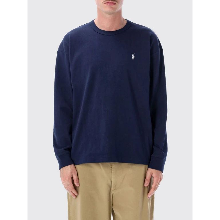Long-Sleeved Cotton T-Shirt with Embroidered Logo (710B18909003)