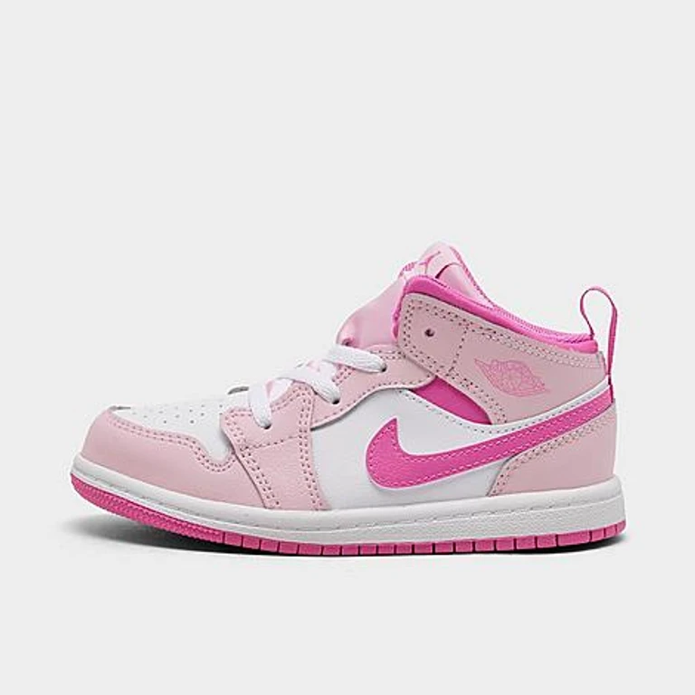 Jordan Kids Toddler Air Retro 1 Mid Casual Shoes in Pink Foam Size: 4.0