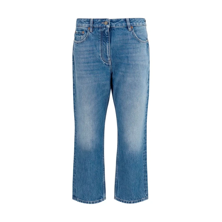 Valentino Blue Cotton Straight-Leg Jeans Clothing - Women