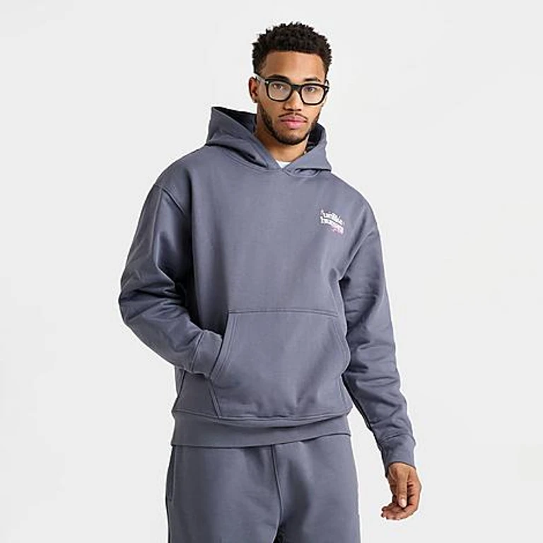 Unlike Humans Men's Crafted Pullover Hoodie in Dark Grey Size: Small