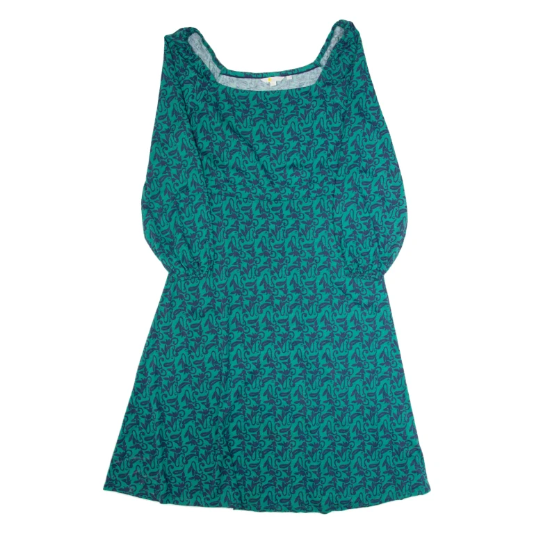 BODEN Womens A-Line Dress Green Crazy Pattern Long Sleeve Long UK 14