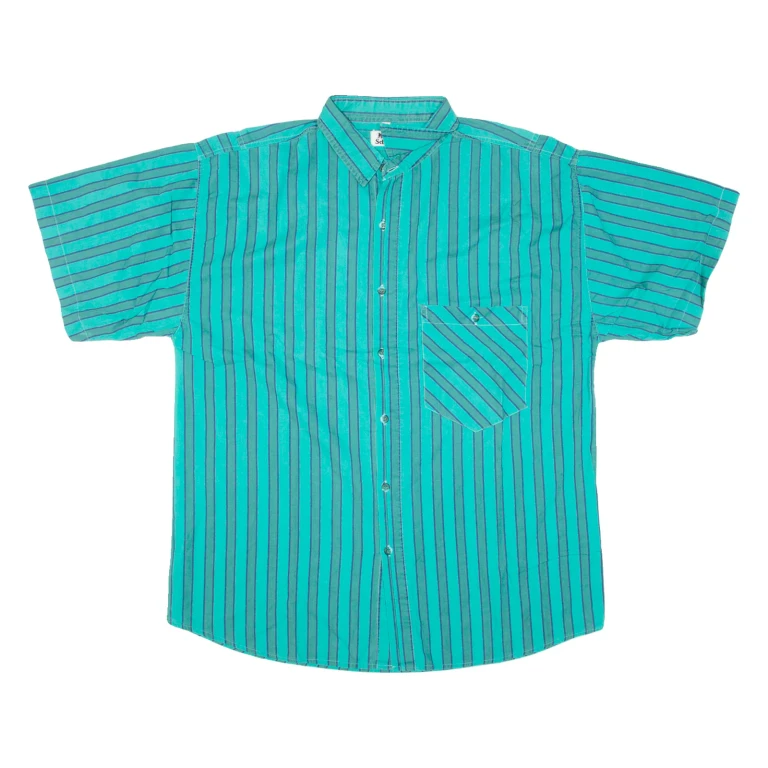MARCEL SCHEINER Mens Shirt Green Striped M