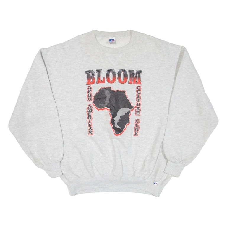 RUSSELL ATHLETIC Afro American Culture Club Mens Sweatshirt Grey USA 2XL