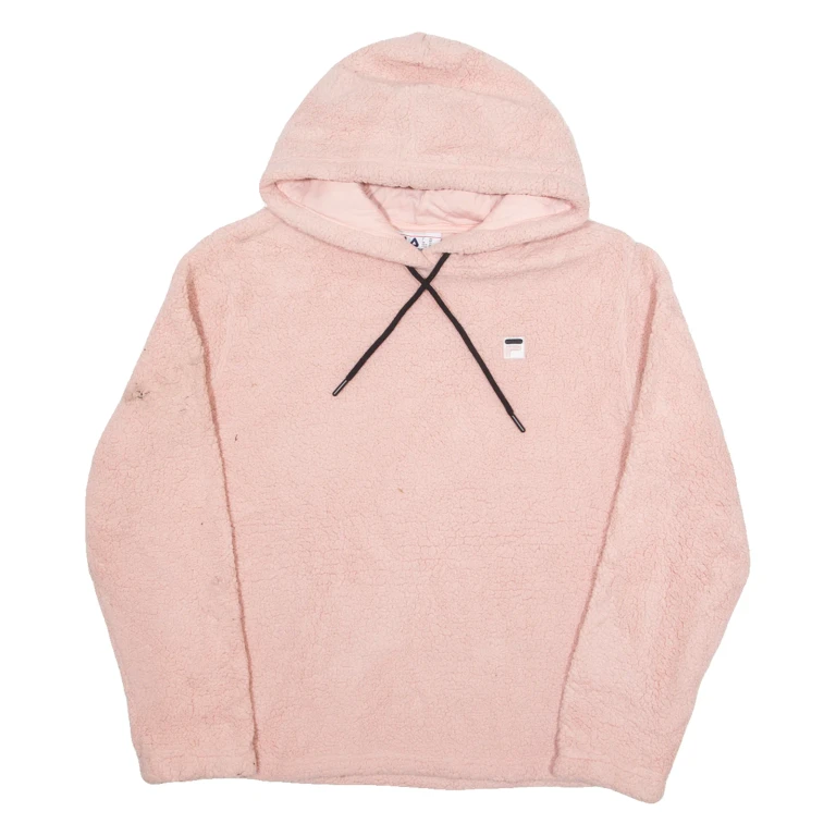 FILA Teddy Fleece Womens Pink Hoodie XL