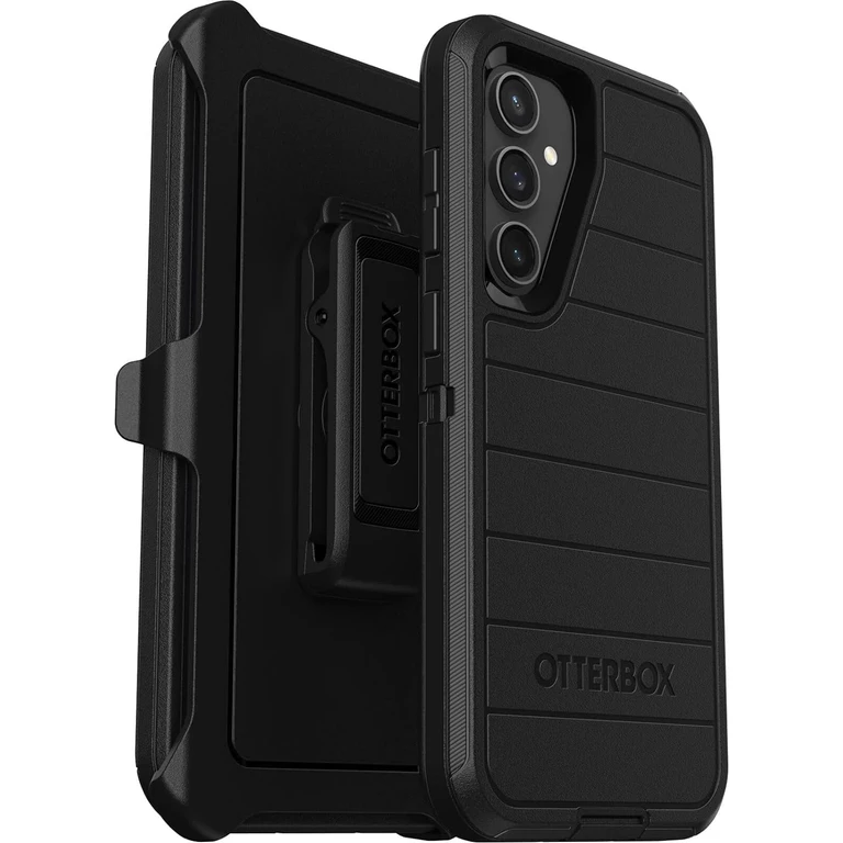 Defender Series Case for Samsung Galaxy S23 Fe (Only) - Holster Clip Included - Microbial Defense Protection - Non-Retail Packaging - Black