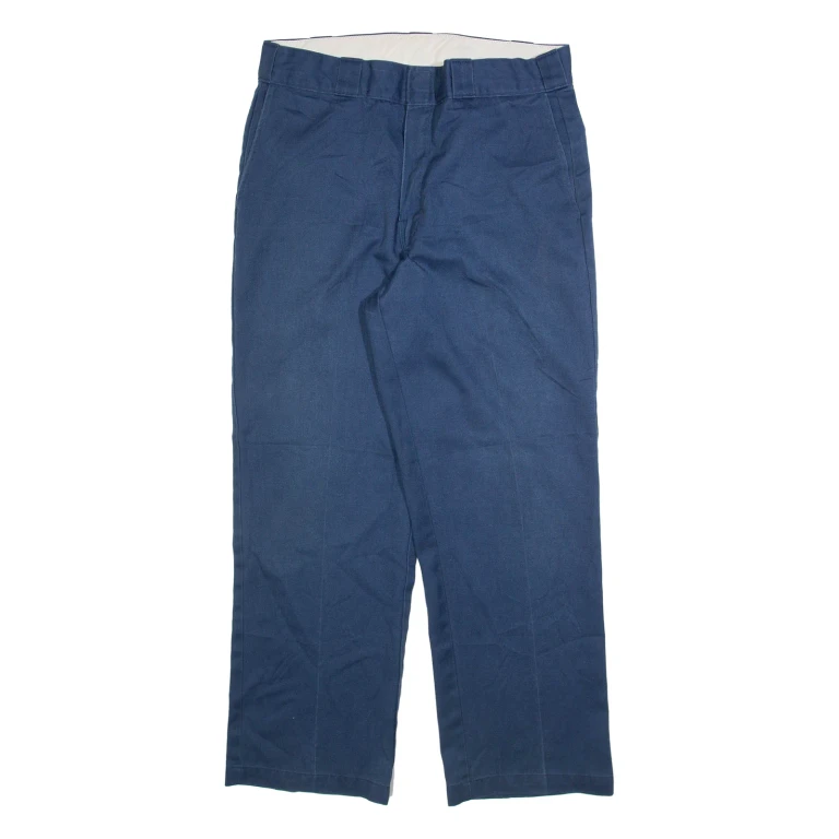DICKIES Mens Trousers Blue Regular Straight W34 L30