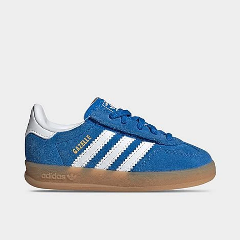 adidas Kids Toddler Originals Gazelle Comfort Closure Casual Shoes in Bluebird/White/Gum Size: 4.0