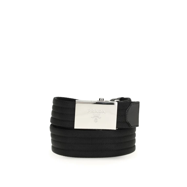 Prada Black Polyester Thin Belt - Men