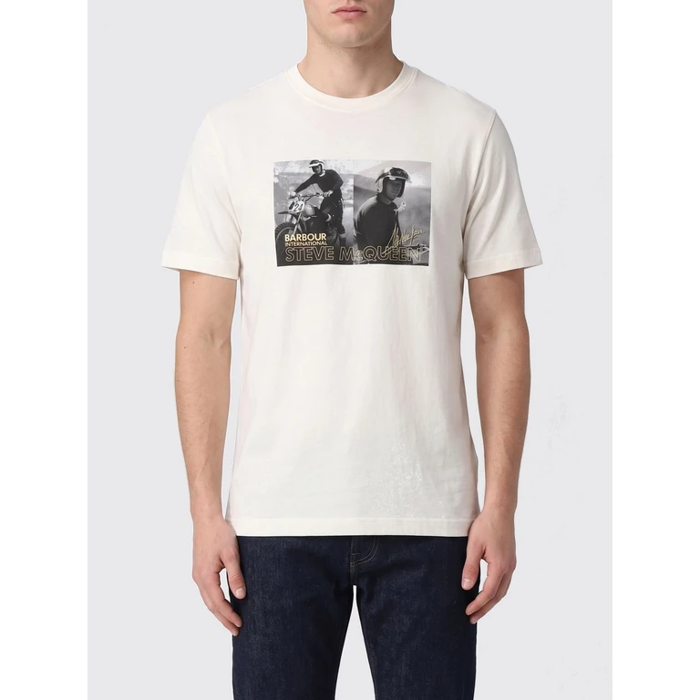 Slim Fit Cotton T-Shirt with Crew Neck and Contrast Logo (MTS1585WH32)