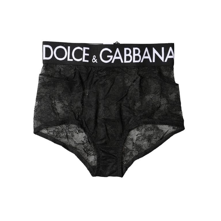 Dolce & Gabbana Black Logo Girdle High Waist Panty Underwear Elastane Nylon Clothing - Women