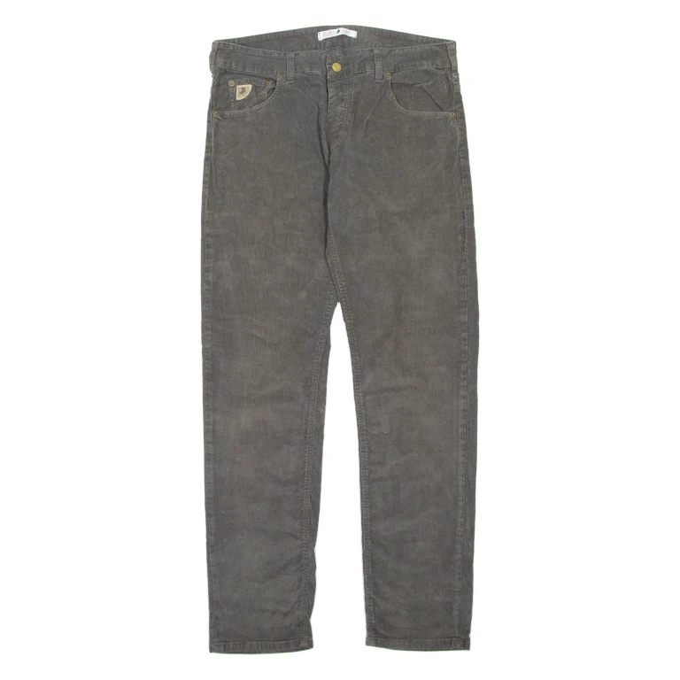 LOIS Womens Corduroy Trousers Grey Regular Straight W32 L32