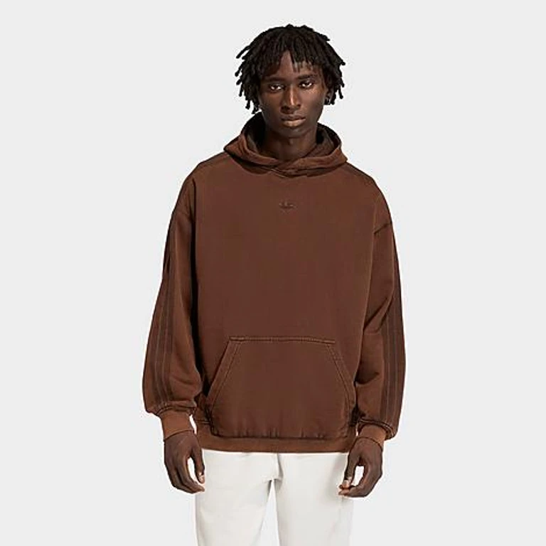 adidas Men's Originals Premium Essentials Retro Washed Hoodie in Aurora Coffee Size: XS