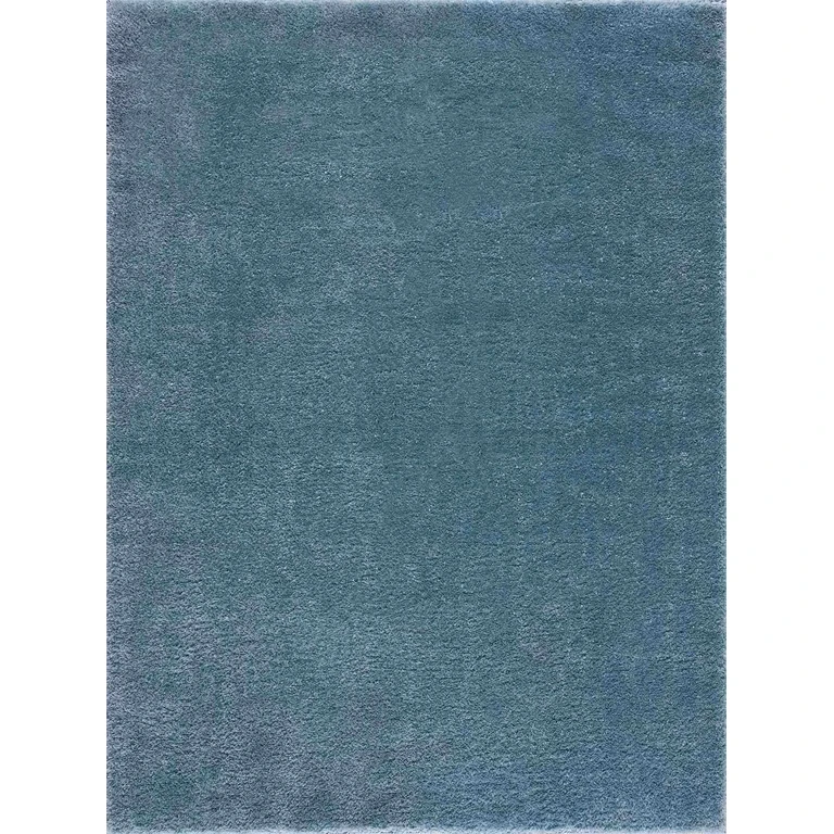 Heavenly Solid Blue Plush Rug - Clearance