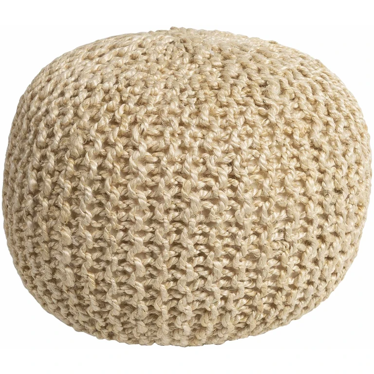 Watseka Jute Knitted Pouf